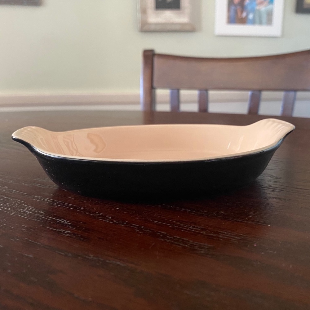 Le Creuset Black Exterior with Cream Interior Mini Baker